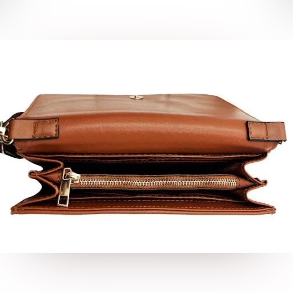 🤎 Valentino Orlandi Brown Monogram Flap Crossbody Bag NWT ✨ - Picture 4 of 7